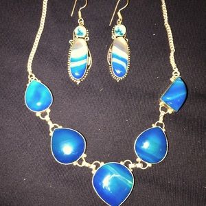 Vintage, marked 925, necklace and earring set